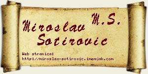 Miroslav Sotirović vizit kartica